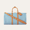 Louis Vuitton Keepall Bandoulièrè 45 Bag Sky Blue Denim 17.7 Inches M25334