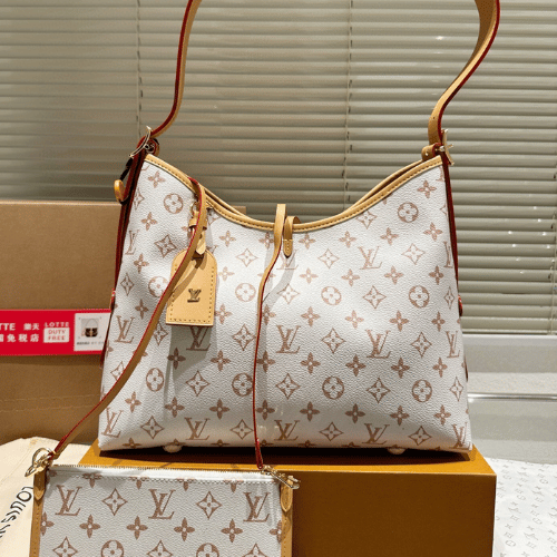 Louis Vuitton Carryall PM Monogram White Brown 11.4 Inches