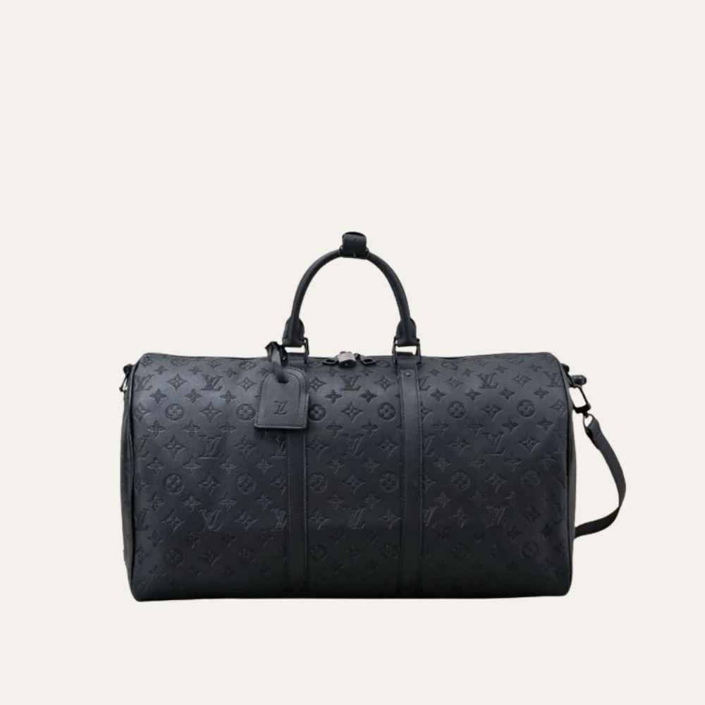 Louis Vuitton Keepall Bandoulière 50 Monogram Shadow 19.7 Inches LV M44810