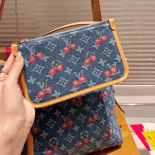 Louis Vuitton Carryall Denim Cherry Monogram 11.4 Inches