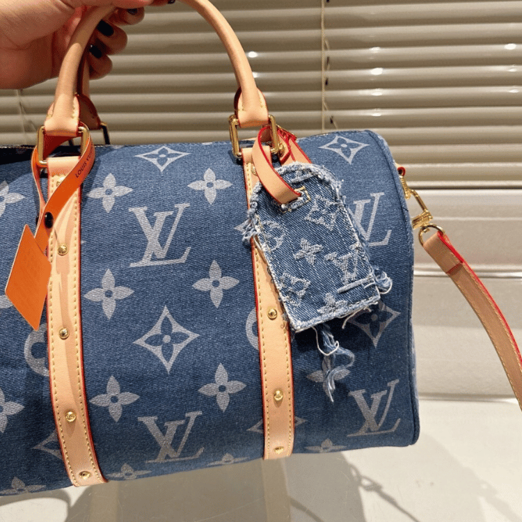 Louis Vuitton Keepall 30 Denim Monogram Blue 12 Inches