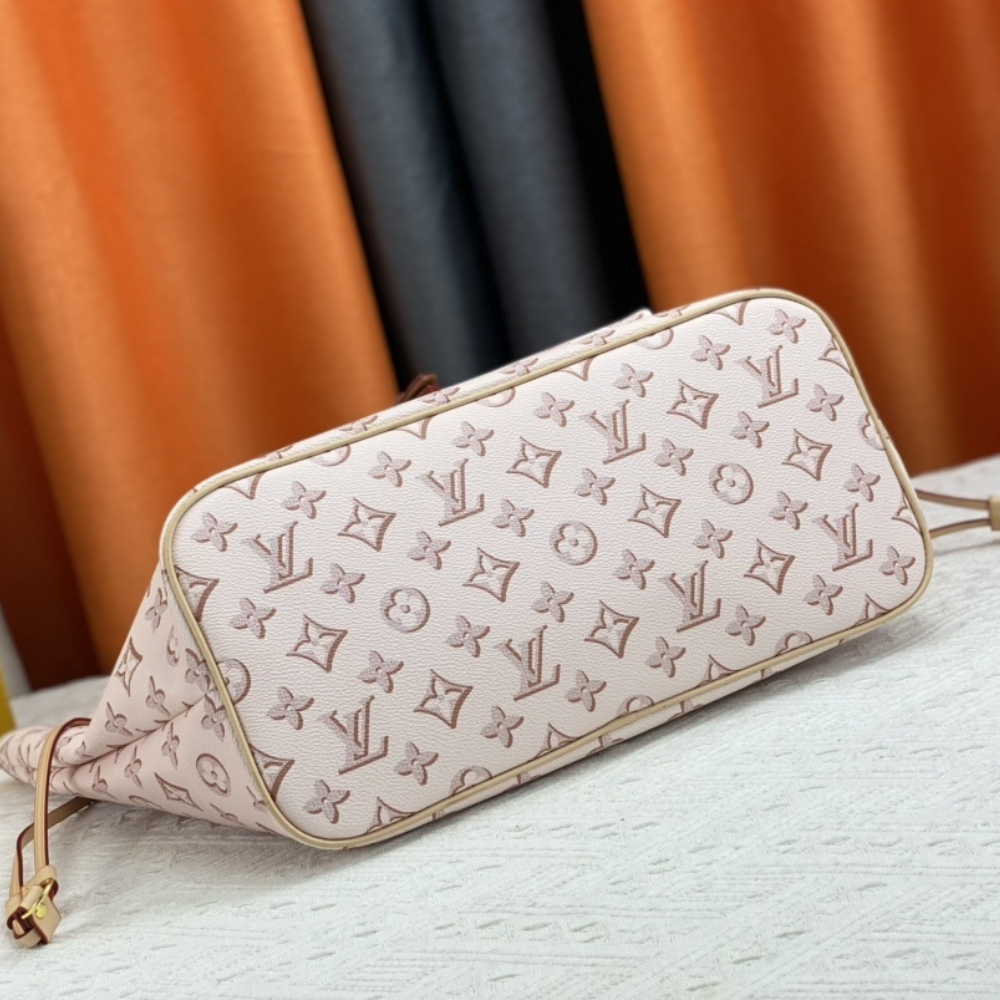 Louis Vuitton Neverfull MM Monogram Empreinte  With Pouch Pocket Beige 12.2 Inches M20921