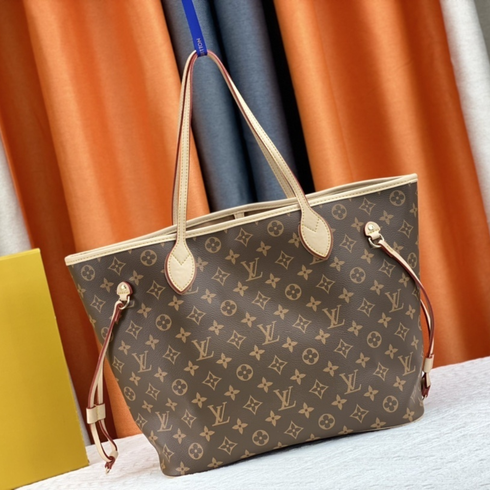 Louis Vuitton Neverfull MM Monogram Empreinte With Pouch Pocket Brown 12.2 Inches M20921
