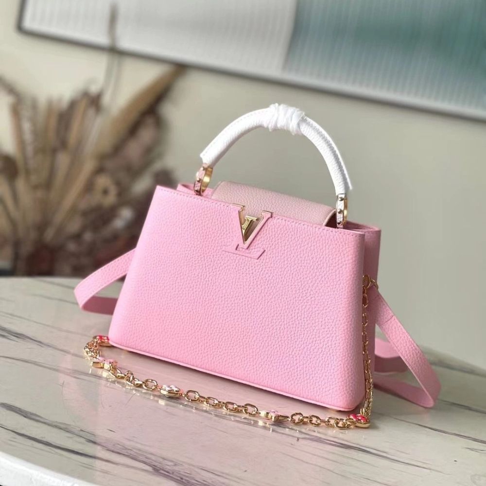 Louis Vuitton Mini Capucines Rose Chamallow Pink 7.9 Inches M22375