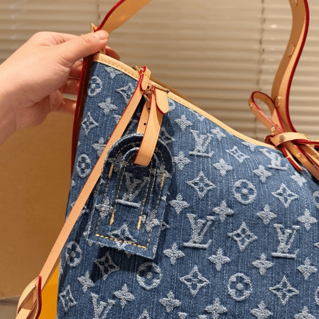 Louis Vuitton Carryall Denim Blue Bag 15.3-Inch