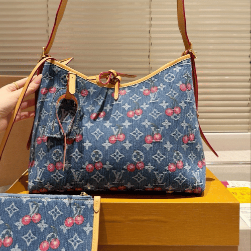 Louis Vuitton Carryall Denim Cherry Monogram 11.4 Inches