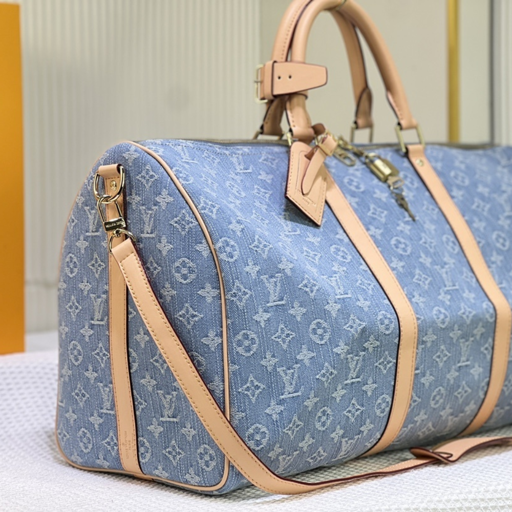 Louis Vuitton Keepall Bandoulière 50 Blue 19.7 Inches M25334