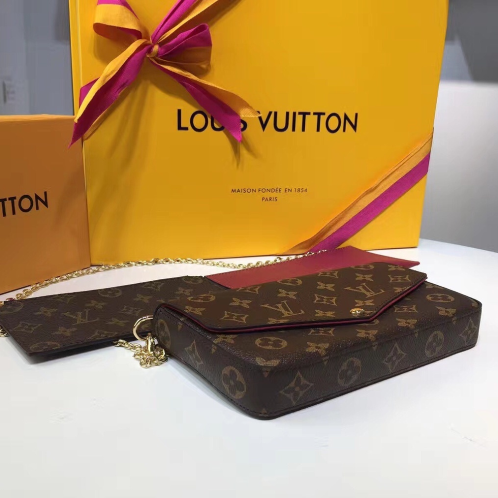 Louis Vuitton Pochette Félicie Monogram Bordeaux 8.3 Inches M81896