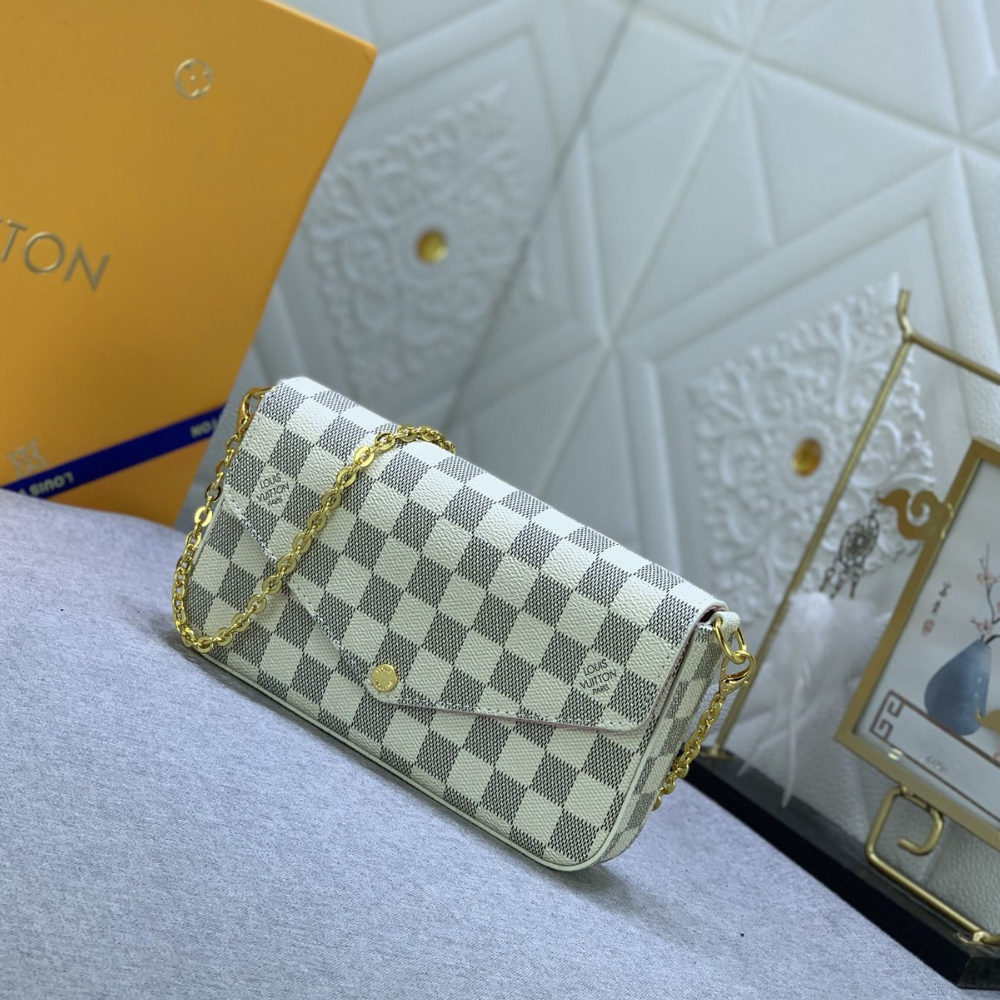 Louis Vuitton Pochette Félicie Damier Azur Pink 8.3 Inches N40491