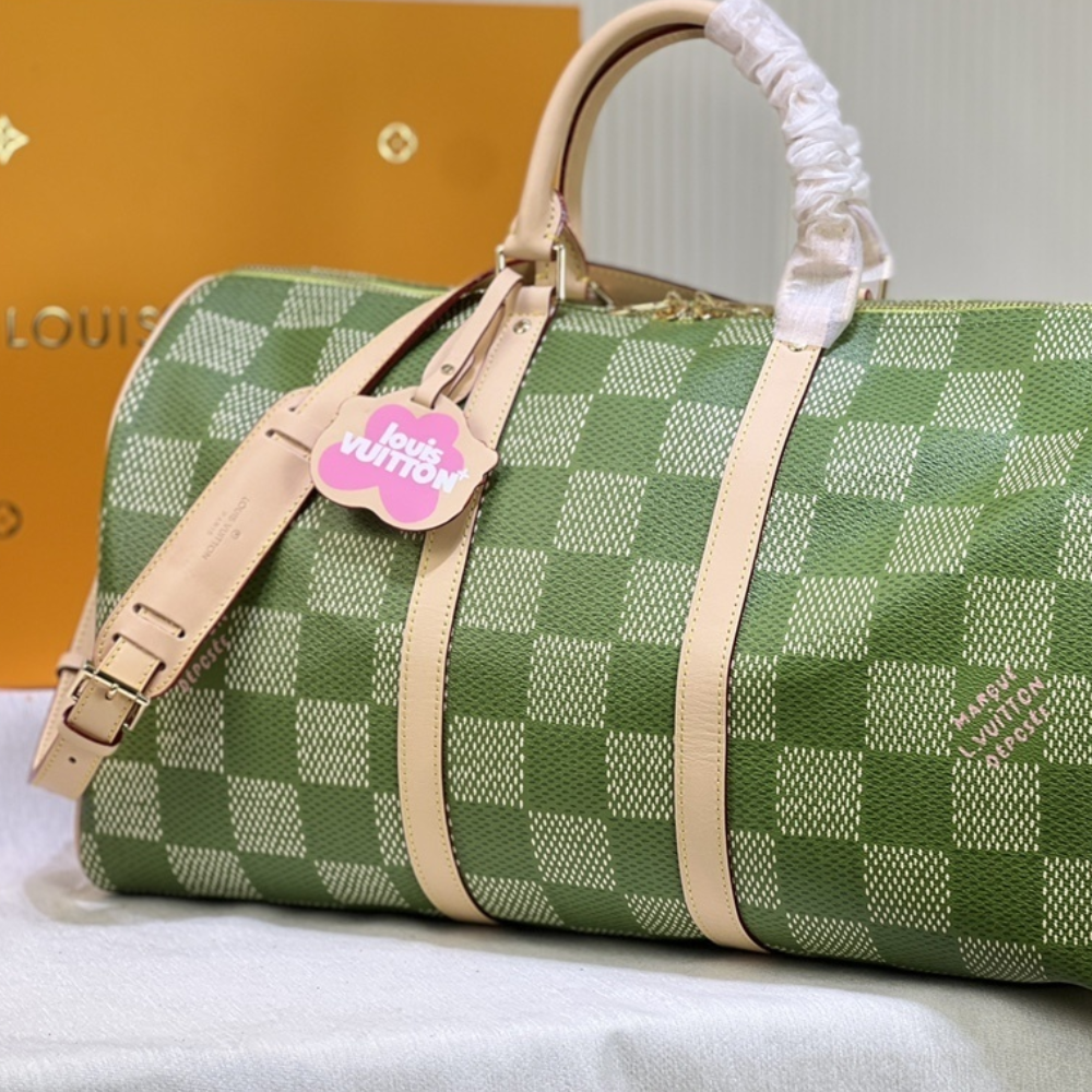 Louis Vuitton Keepall Bandoulière 50 Bag Green 19.7 Inches N40667