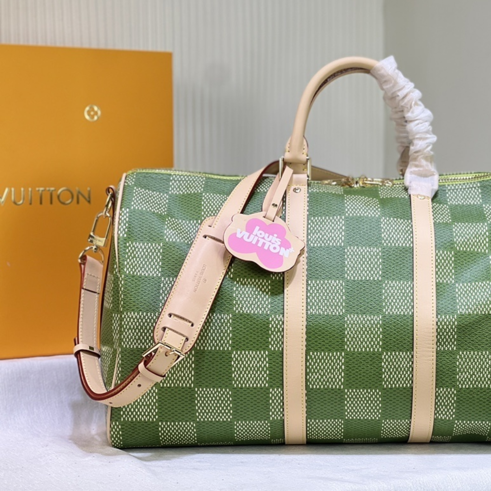 Louis Vuitton Keepall Bandoulière 50 Bag Green 19.7 Inches N40667