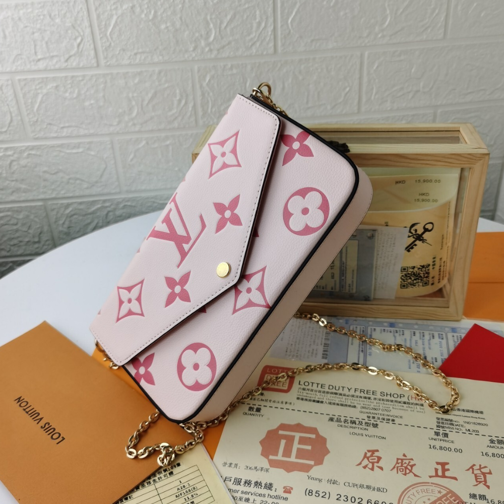 Louis Vuitton Felicie Pochette Monogram Empreinte Pink 8.3 Inches M80498