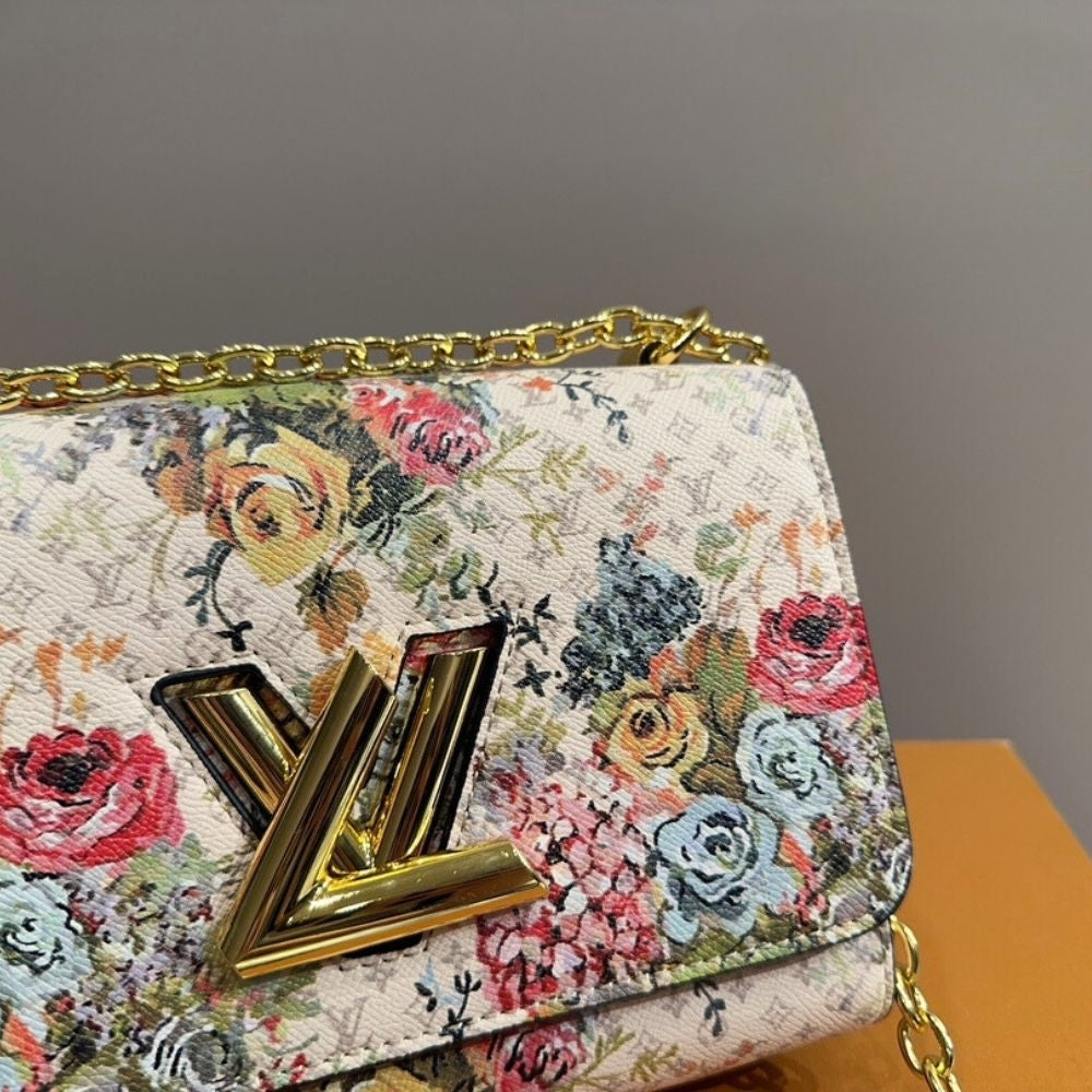 Louis Vuitton Twist MM Epi Floral Beige 23Cm