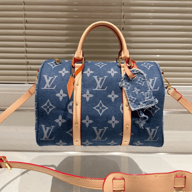 Louis Vuitton Keepall 30 Denim Monogram Blue 12 Inches