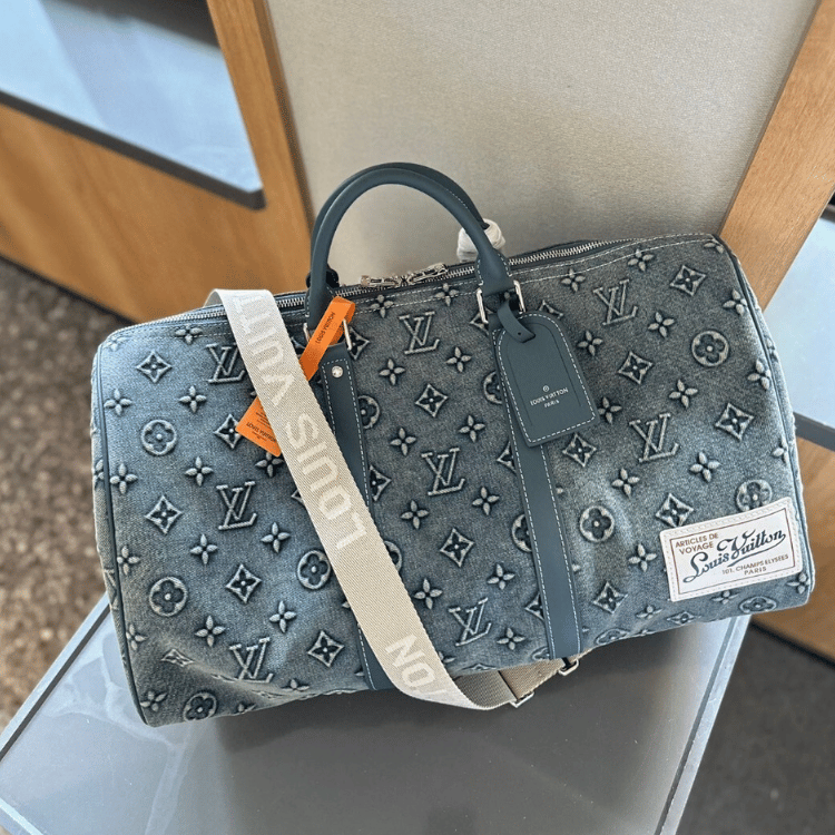 Louis Vuitton Keepall 50 Denim Monogram Blue 20 Inches