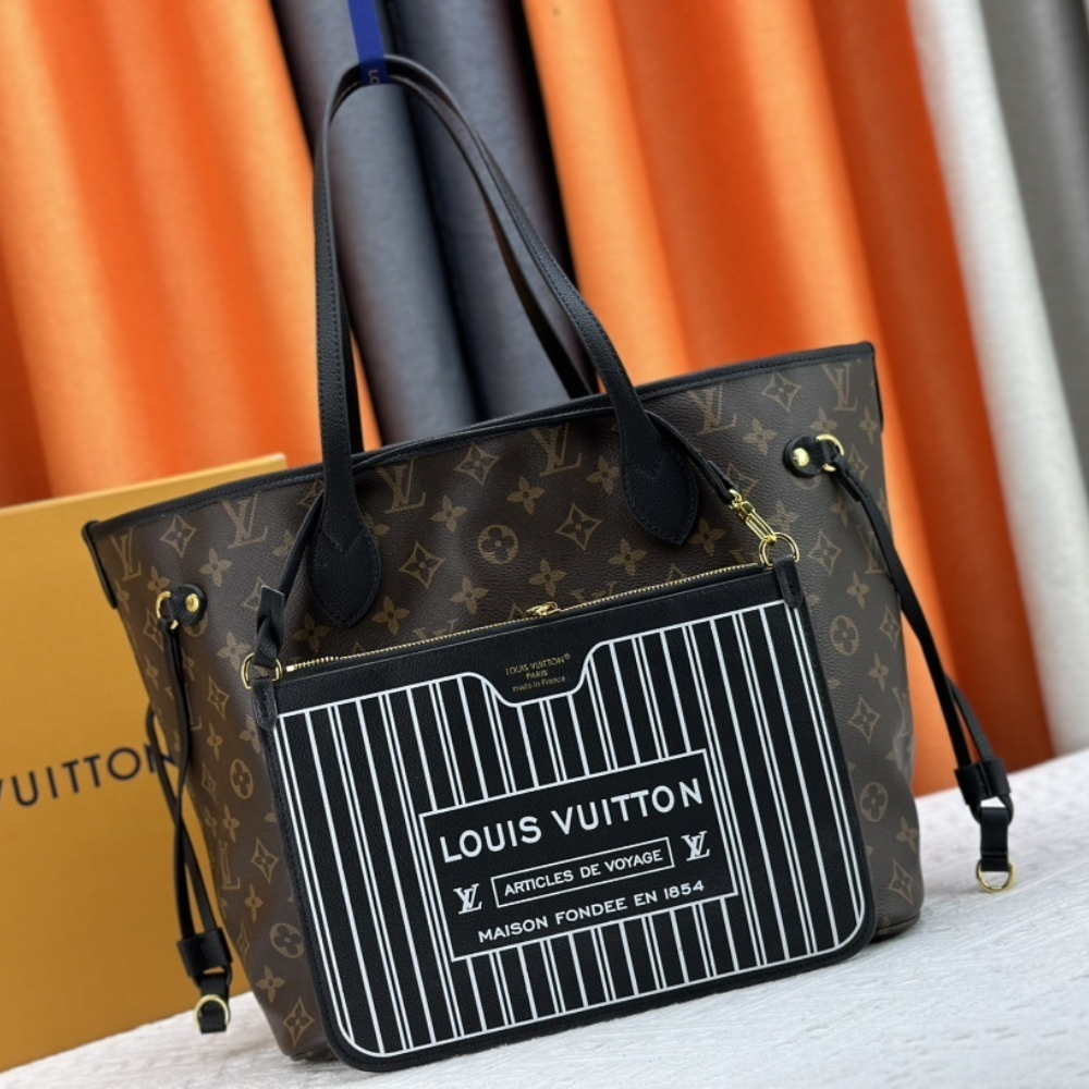 Louis Vuitton Neverfull Inside Out MM Dark Brown 12.2 Inches M11946