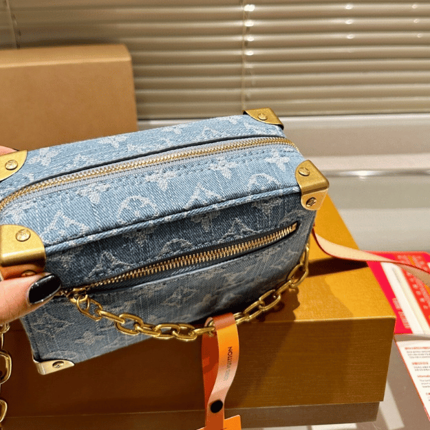 Louis Vuitton Soft Trunk Monogram Denim Blue 7.1 Inches