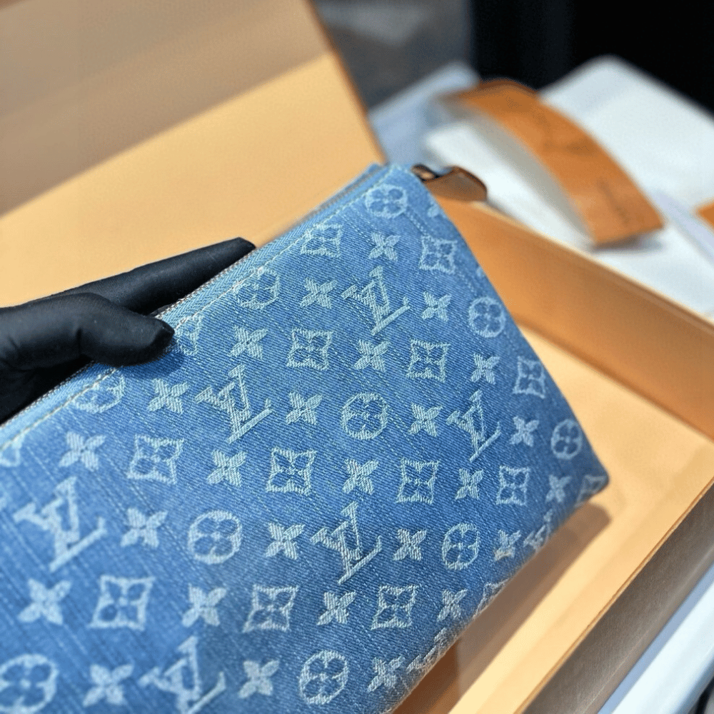 Louis Vuitton Coussin PM New Lv Remix Navy Blue Denim 10.2 Inches M24564