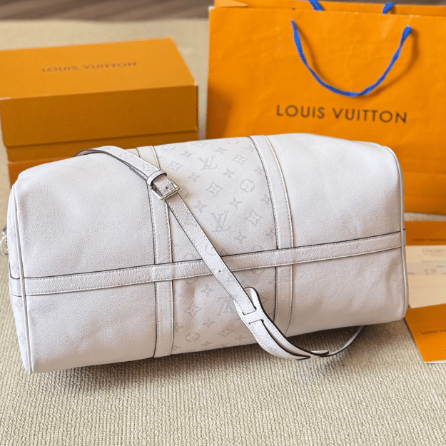 Louis Vuitton Keepall 40 Monogram Empreinte White 15.7 Inches M30885
