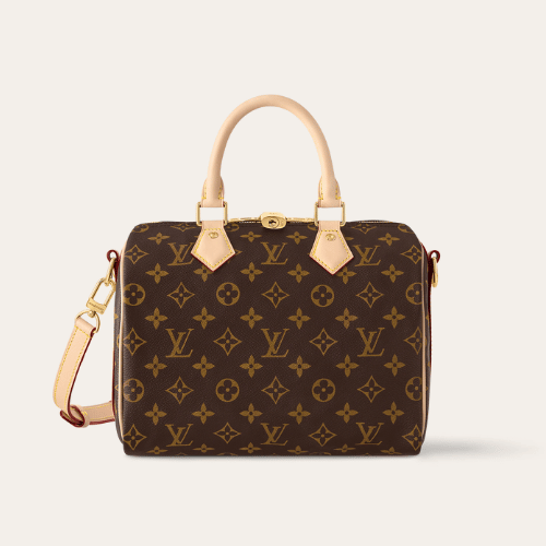 Express shipping-Louis Vuitton Speedy Bandoulière 25 Bag Brown 9.8 Inches M46977