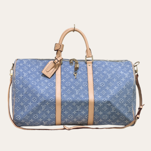 Louis Vuitton Keepall Bandoulière 50 Blue 19.7 Inches M25334