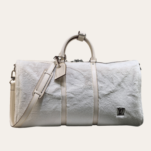Louis Vuitton Puffy Shearling Keepall Bandoulière 50 Beige 19.7 Inches M23108