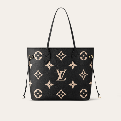 Louis Vuitton Neverfull Tote Bag Mm Monogram Black 12.2 Inches M46649
