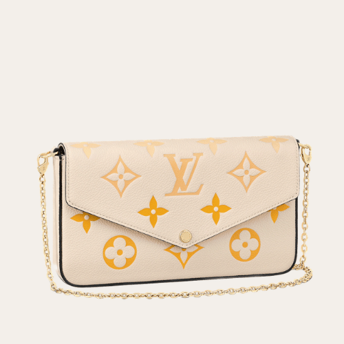 Louis Vuitton Pochette Félicie Monogram Empreinte Beige Gold 8.3 Inches M80498