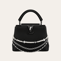 Louis Vuitton Capucines BB With Pearl And Chain Black 10.6 Inches