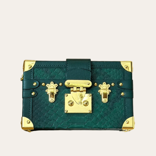 Louis Vuitton Side Trunk Mini Python Malle Green 7.5 Inches