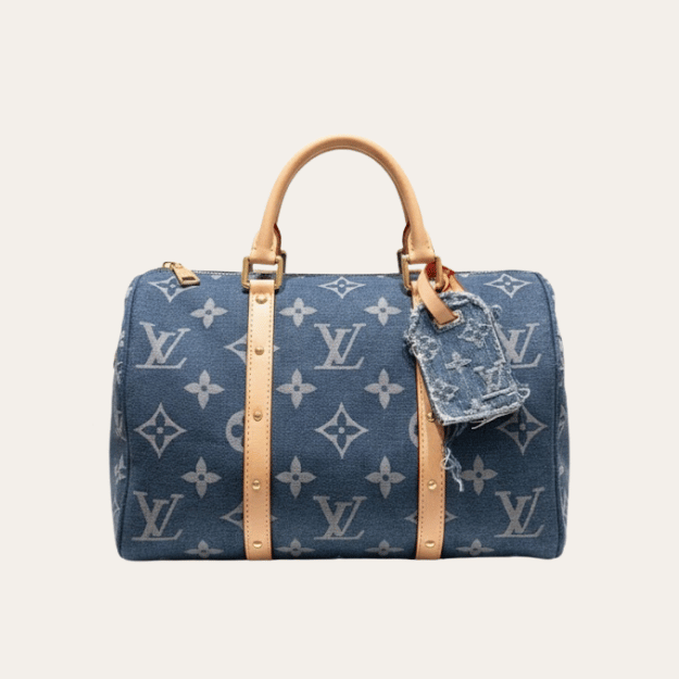 Louis Vuitton Keepall 30 Denim Monogram Blue 12 Inches